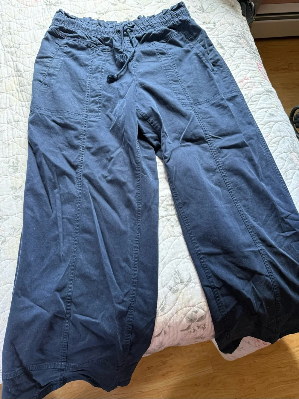 Sonoma Navy Wide-Leg Pull-On Pants - Picture 1 of 5